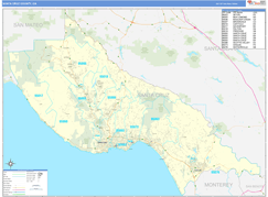 Santa Cruz County, CA Digital Map Basic Style